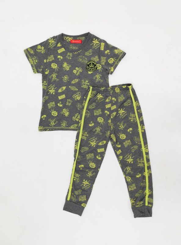 BOYS’ TROPICAL FUN PAJAMA SET - Gray