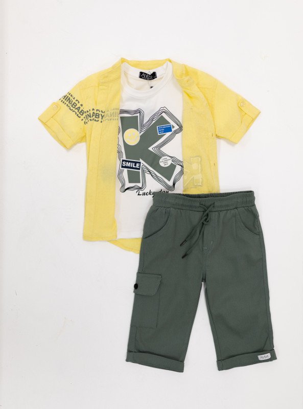 Boys 3-Piece Summer Casual Set – Stylish Comfort for Everyday Adventures - Yellow