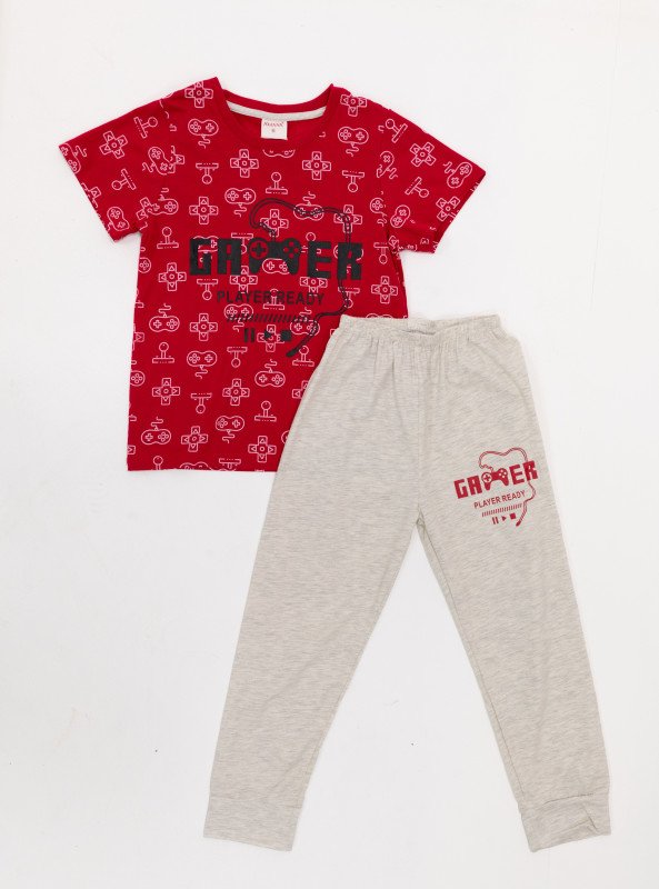 BOYS' GAMER PAJAMA SET – "PLAYER READY" SERIES - Red