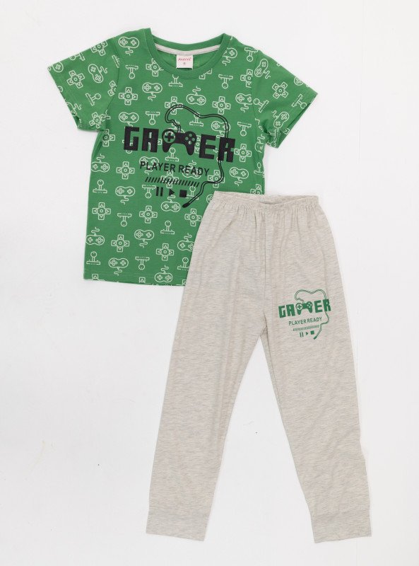 BOYS' GAMER PAJAMA SET – "PLAYER READY" SERIES - Green