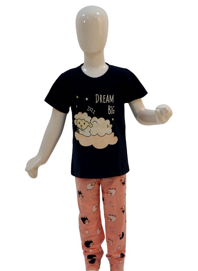 Dream Big Girls’ Pajama Set – Soft, Cozy & Adorable Sleepwear - Black